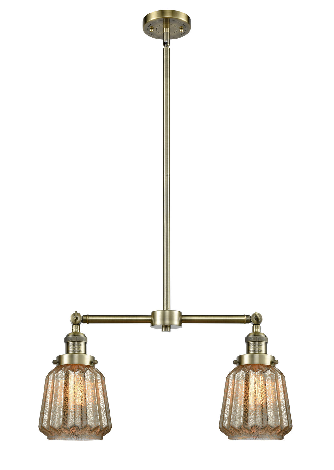 Innovations - 209-AB-G146 - Two Light Island Pendant - Franklin Restoration - Antique Brass