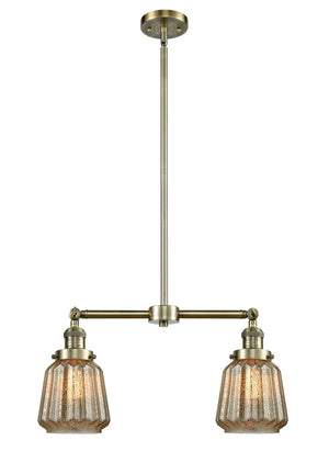 Innovations - 209-AB-G146 - Two Light Island Pendant - Franklin Restoration - Antique Brass