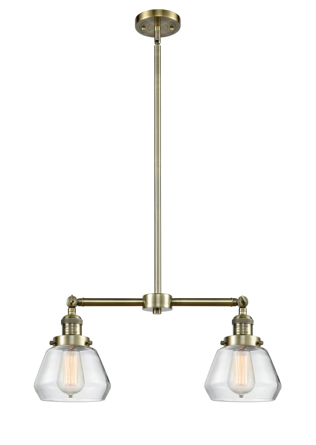 Innovations - 209-AB-G172 - Two Light Island Pendant - Franklin Restoration - Antique Brass