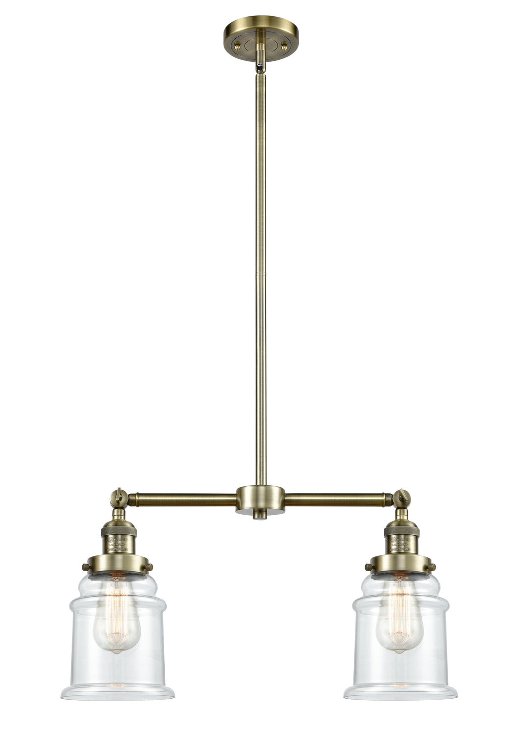 Innovations - 209-AB-G182 - Two Light Island Pendant - Franklin Restoration - Antique Brass