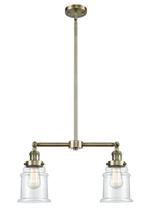 Innovations - 209-AB-G182 - Two Light Island Pendant - Franklin Restoration - Antique Brass