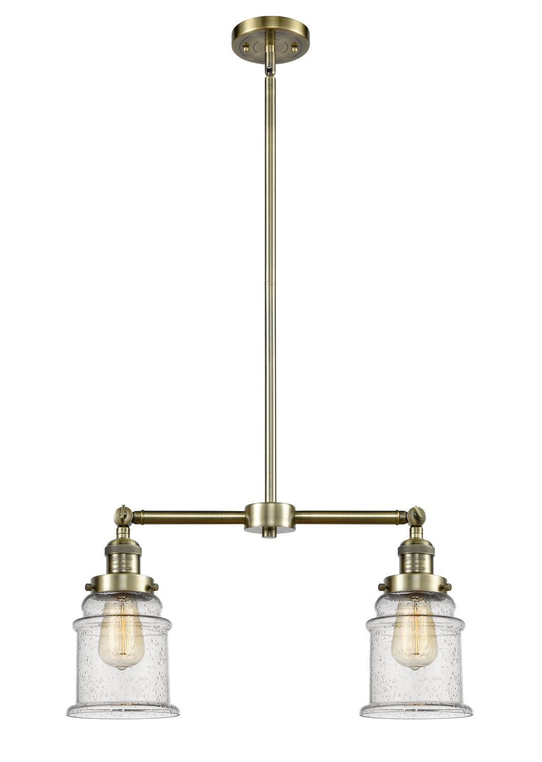 Innovations - 209-AB-G184 - Two Light Island Pendant - Franklin Restoration - Antique Brass