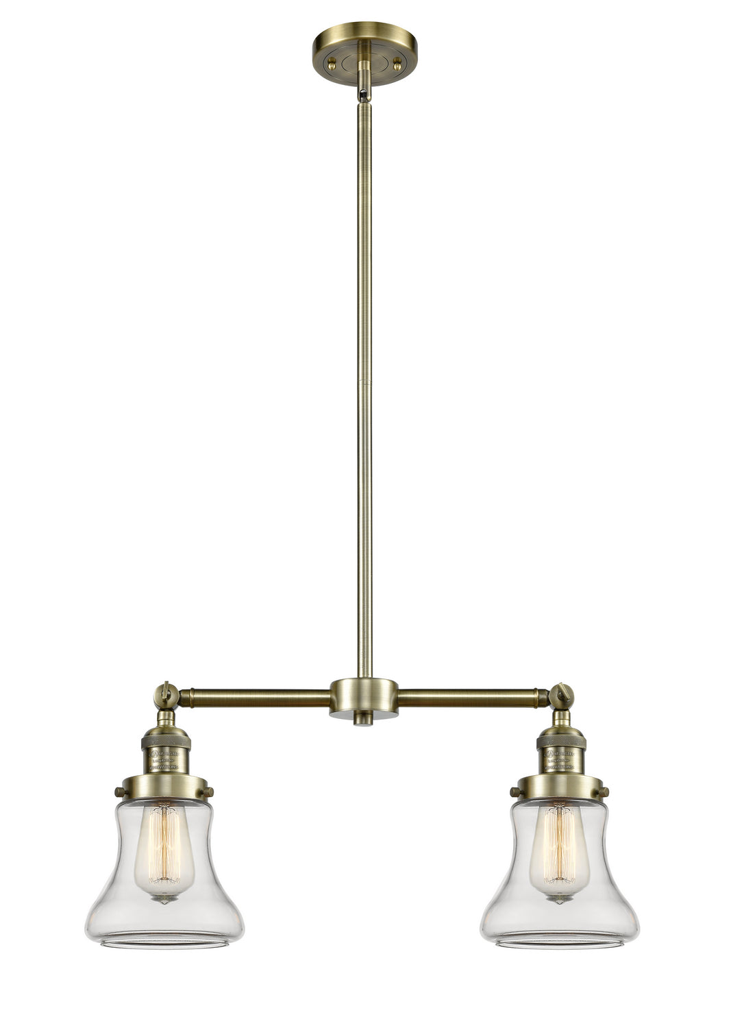 Innovations - 209-AB-G192 - Two Light Island Pendant - Franklin Restoration - Antique Brass