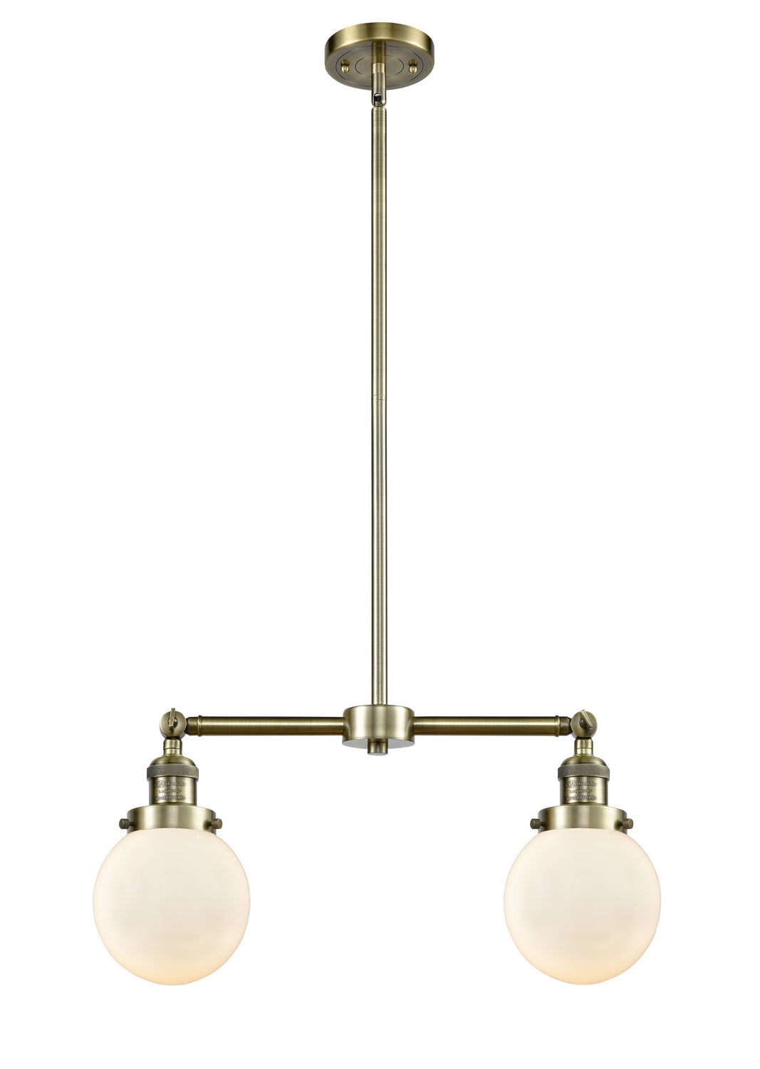 Innovations - 209-AB-G201-6 - Two Light Island Pendant - Franklin Restoration - Antique Brass