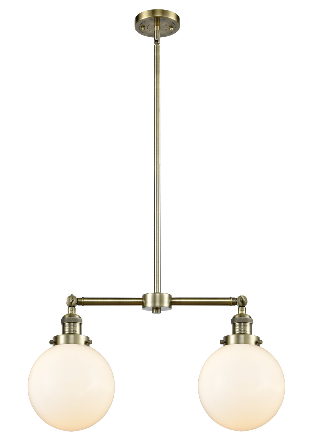 Innovations - 209-AB-G201-8 - Two Light Island Pendant - Franklin Restoration - Antique Brass