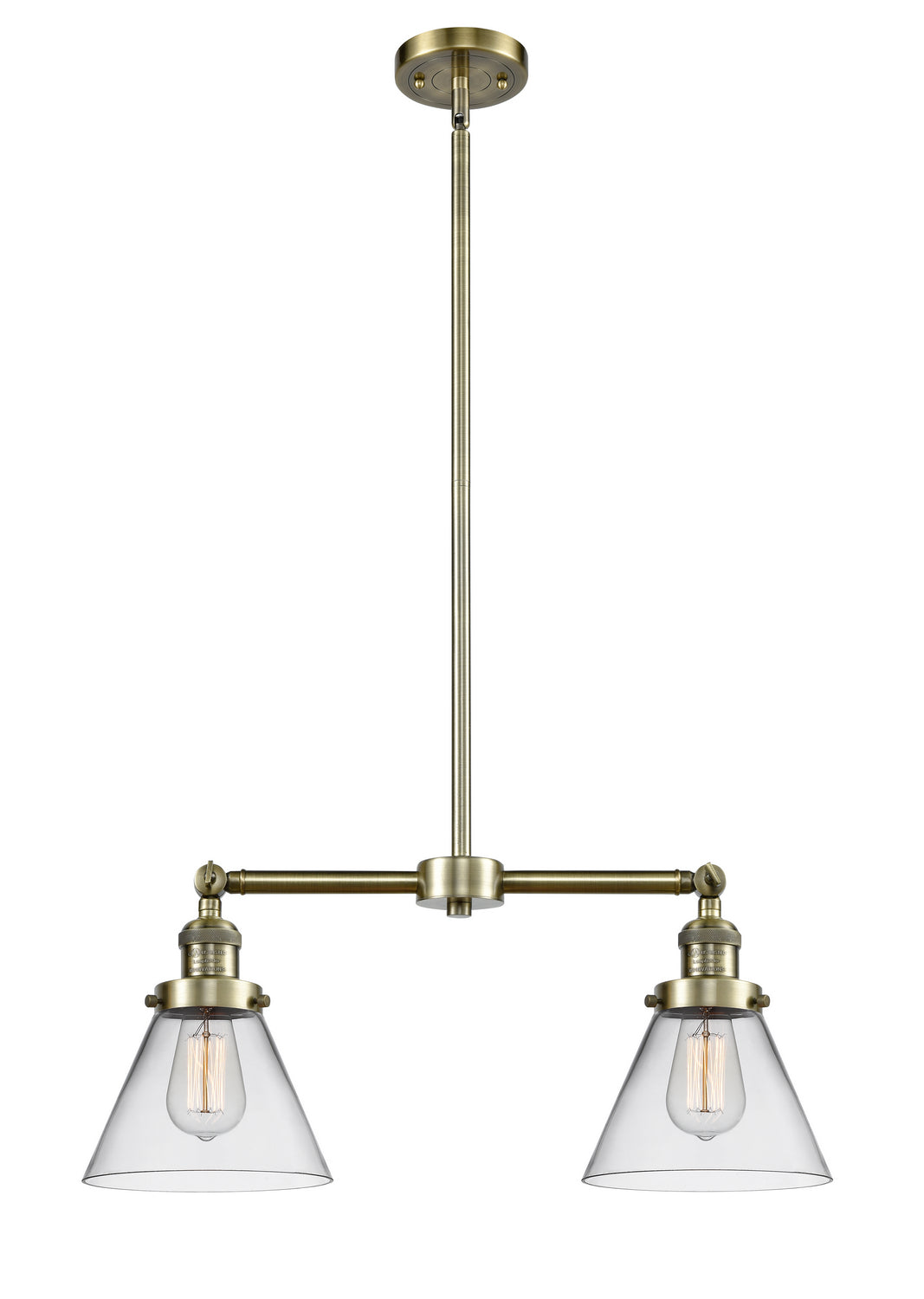 Innovations - 209-AB-G42 - Two Light Island Pendant - Franklin Restoration - Antique Brass