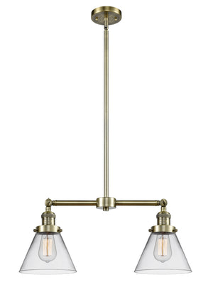 Innovations - 209-AB-G42 - Two Light Island Pendant - Franklin Restoration - Antique Brass