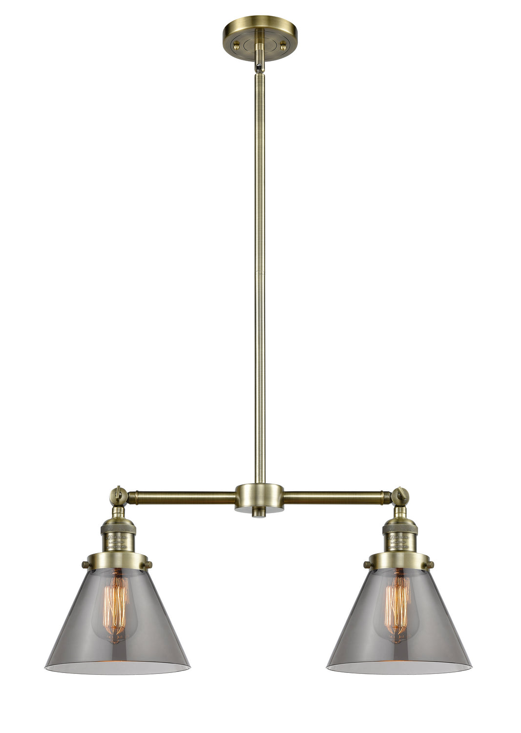 Innovations - 209-AB-G43 - Two Light Island Pendant - Franklin Restoration - Antique Brass