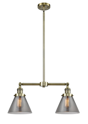 Innovations - 209-AB-G43 - Two Light Island Pendant - Franklin Restoration - Antique Brass