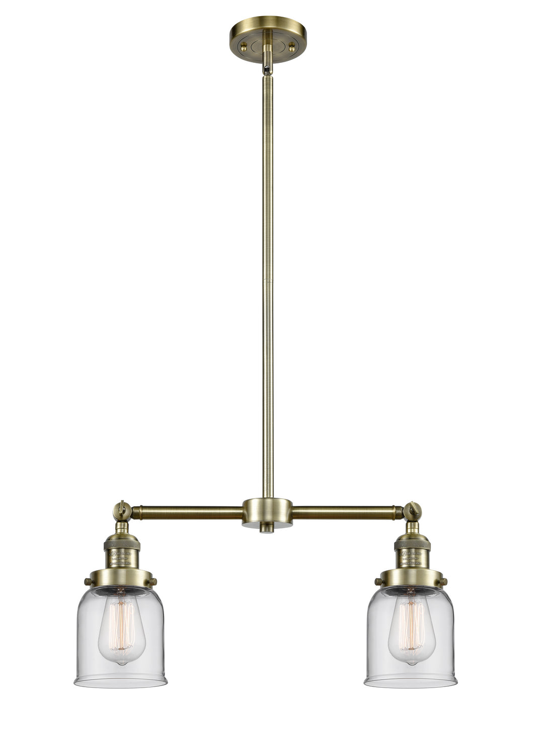 Innovations - 209-AB-G52 - Two Light Island Pendant - Franklin Restoration - Antique Brass