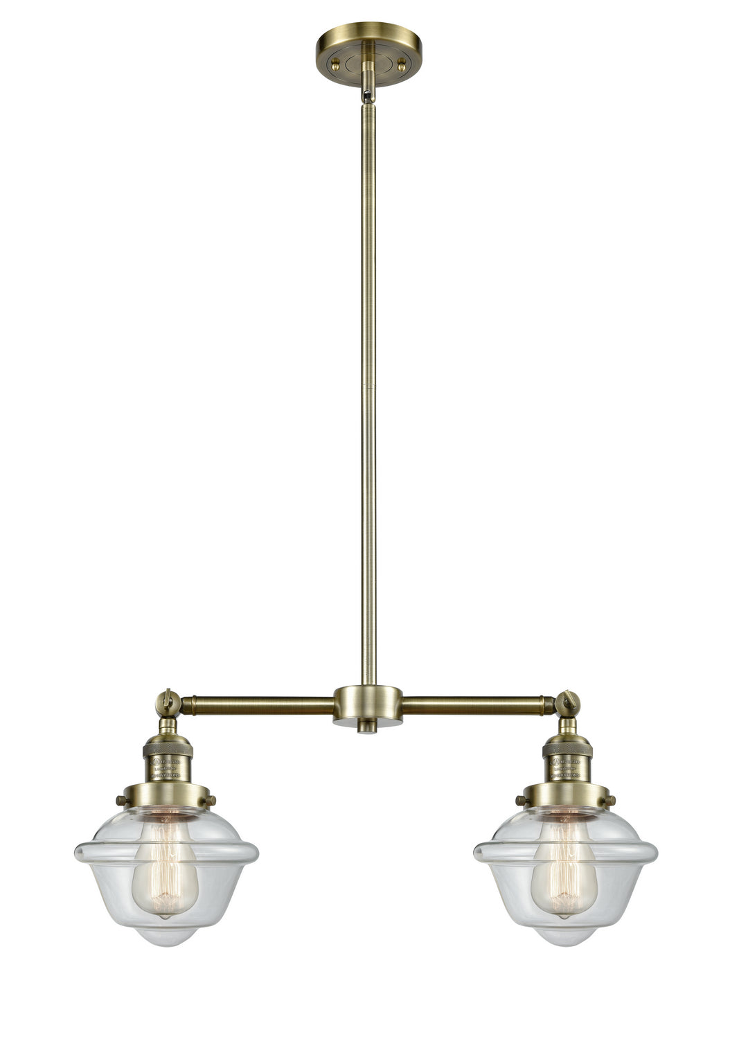 Innovations - 209-AB-G532 - Two Light Island Pendant - Franklin Restoration - Antique Brass