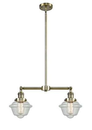 Innovations - 209-AB-G534 - Two Light Island Pendant - Franklin Restoration - Antique Brass