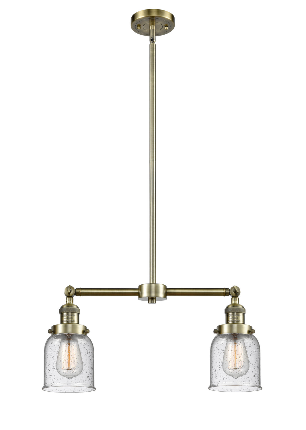 Innovations - 209-AB-G54 - Two Light Island Pendant - Franklin Restoration - Antique Brass