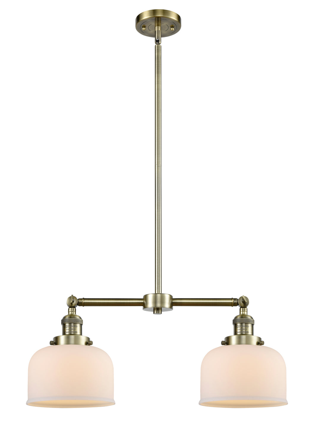 Innovations - 209-AB-G71 - Two Light Island Pendant - Franklin Restoration - Antique Brass