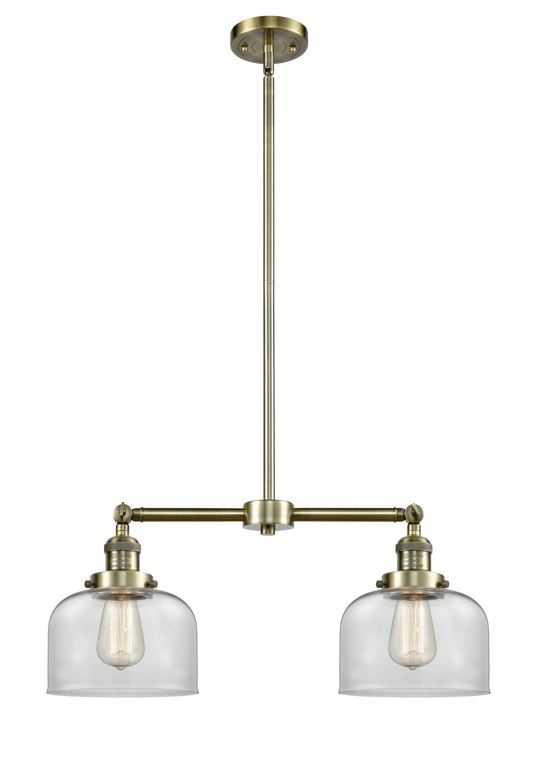 Innovations - 209-AB-G72 - Two Light Island Pendant - Franklin Restoration - Antique Brass