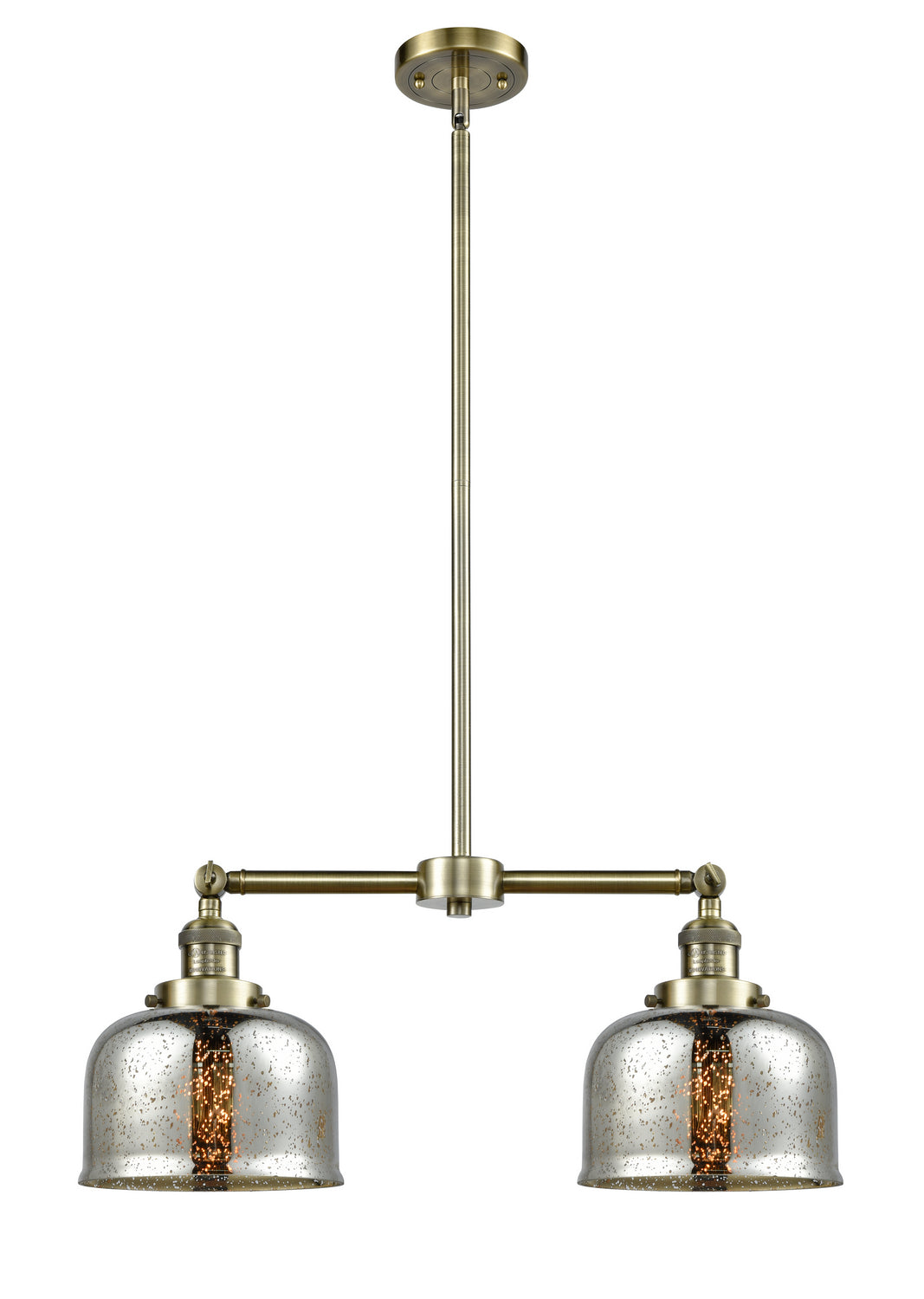 Innovations - 209-AB-G78 - Two Light Island Pendant - Franklin Restoration - Antique Brass