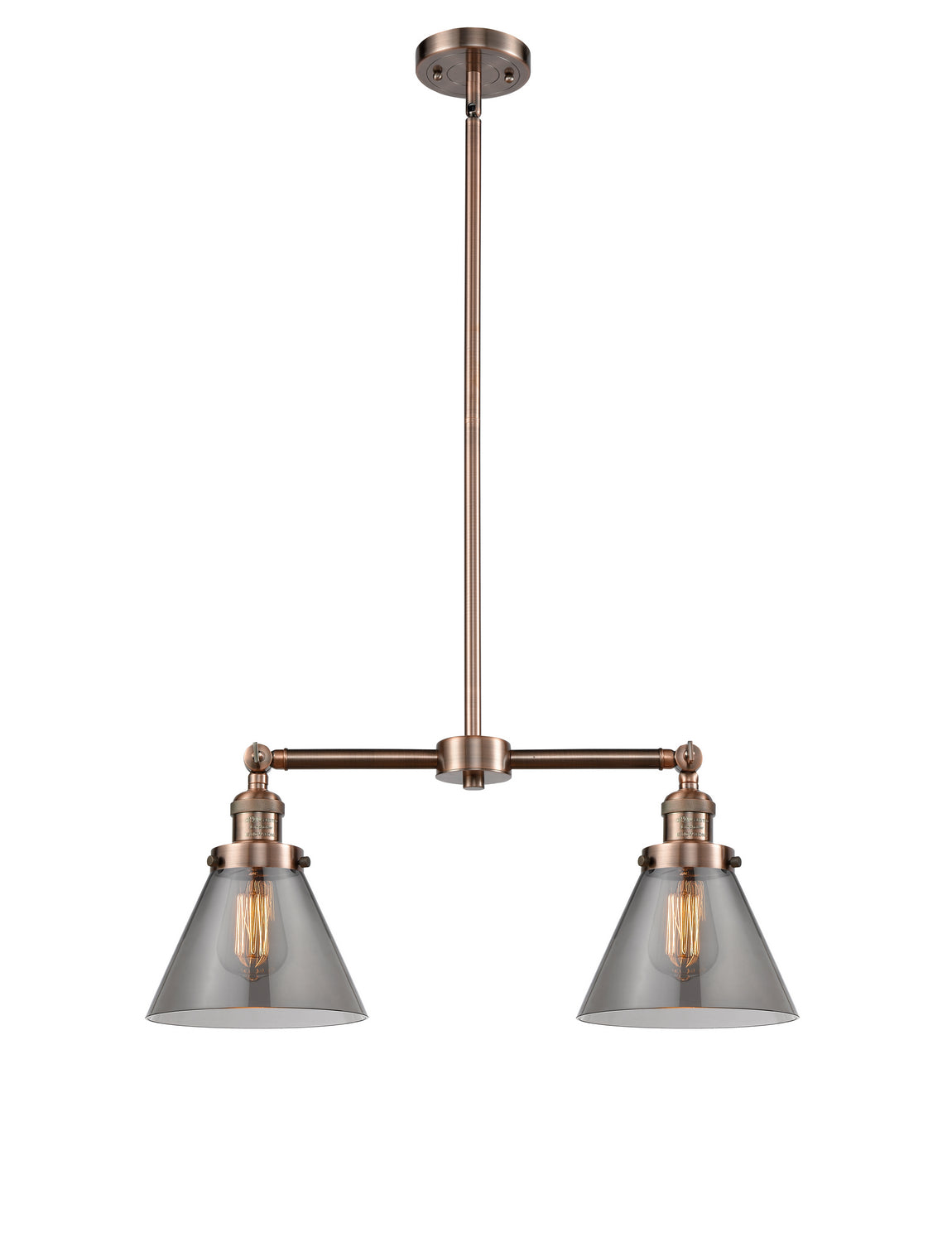 Innovations - 209-AC-G43 - Two Light Island Pendant - Franklin Restoration - Antique Copper