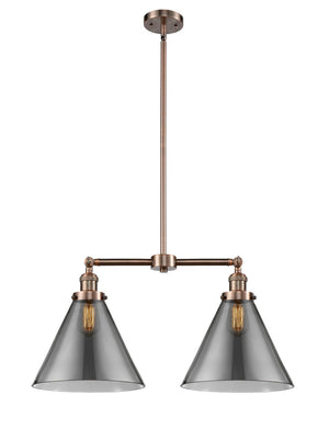 Innovations - 209-AC-G43-L - Two Light Island Pendant - Franklin Restoration - Antique Copper