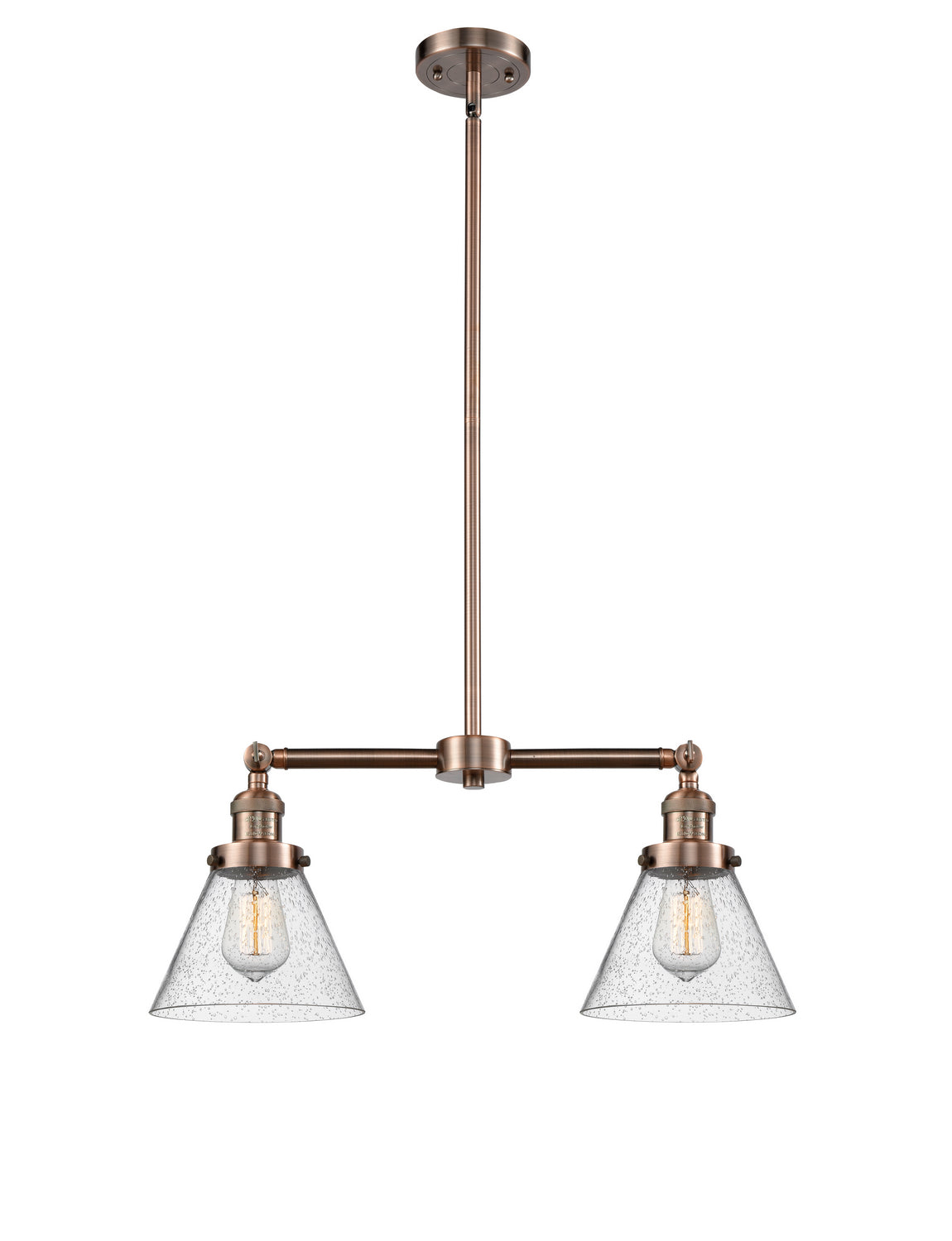 Innovations - 209-AC-G44 - Two Light Island Pendant - Franklin Restoration - Antique Copper