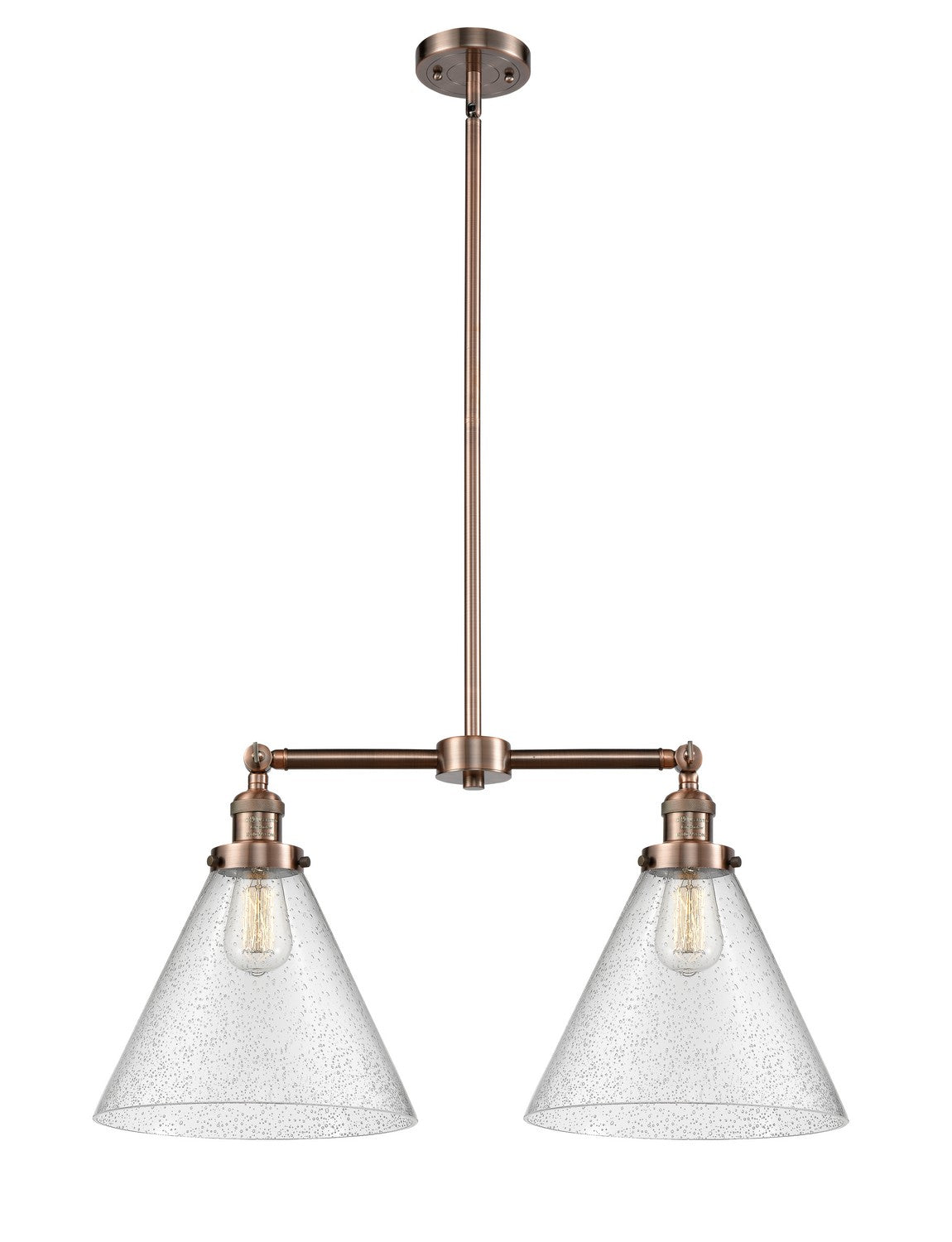 Innovations - 209-AC-G44-L - Two Light Island Pendant - Franklin Restoration - Antique Copper