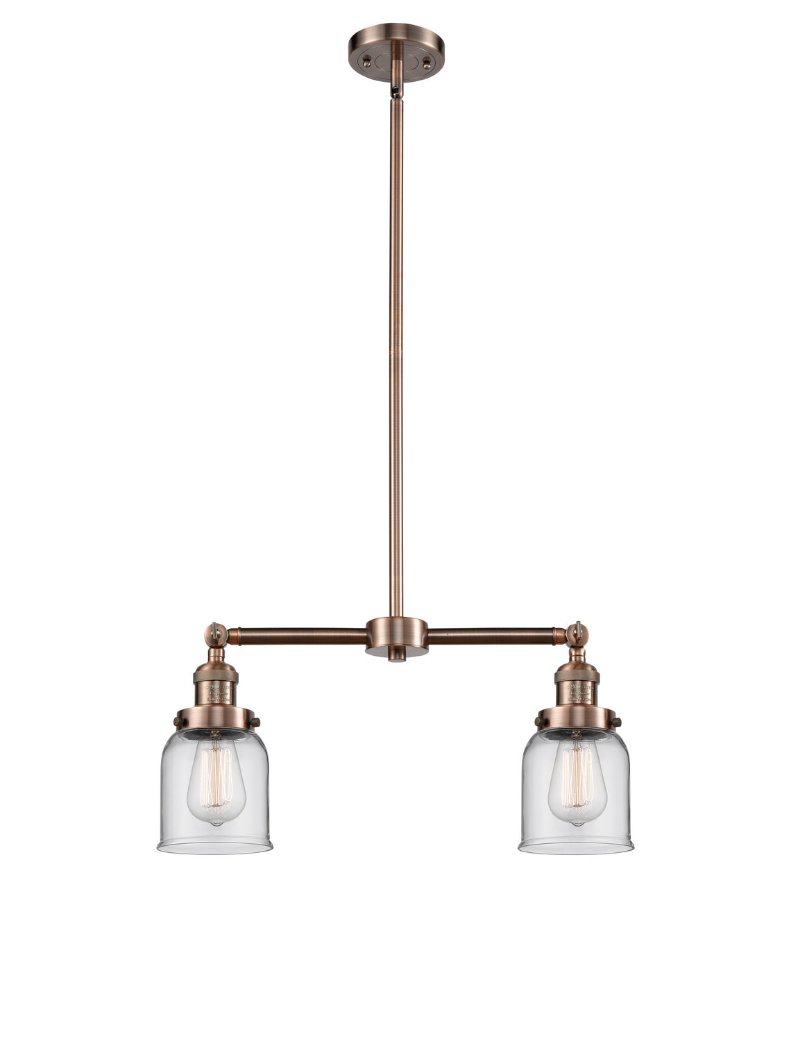 Innovations - 209-AC-G52 - Two Light Island Pendant - Franklin Restoration - Antique Copper