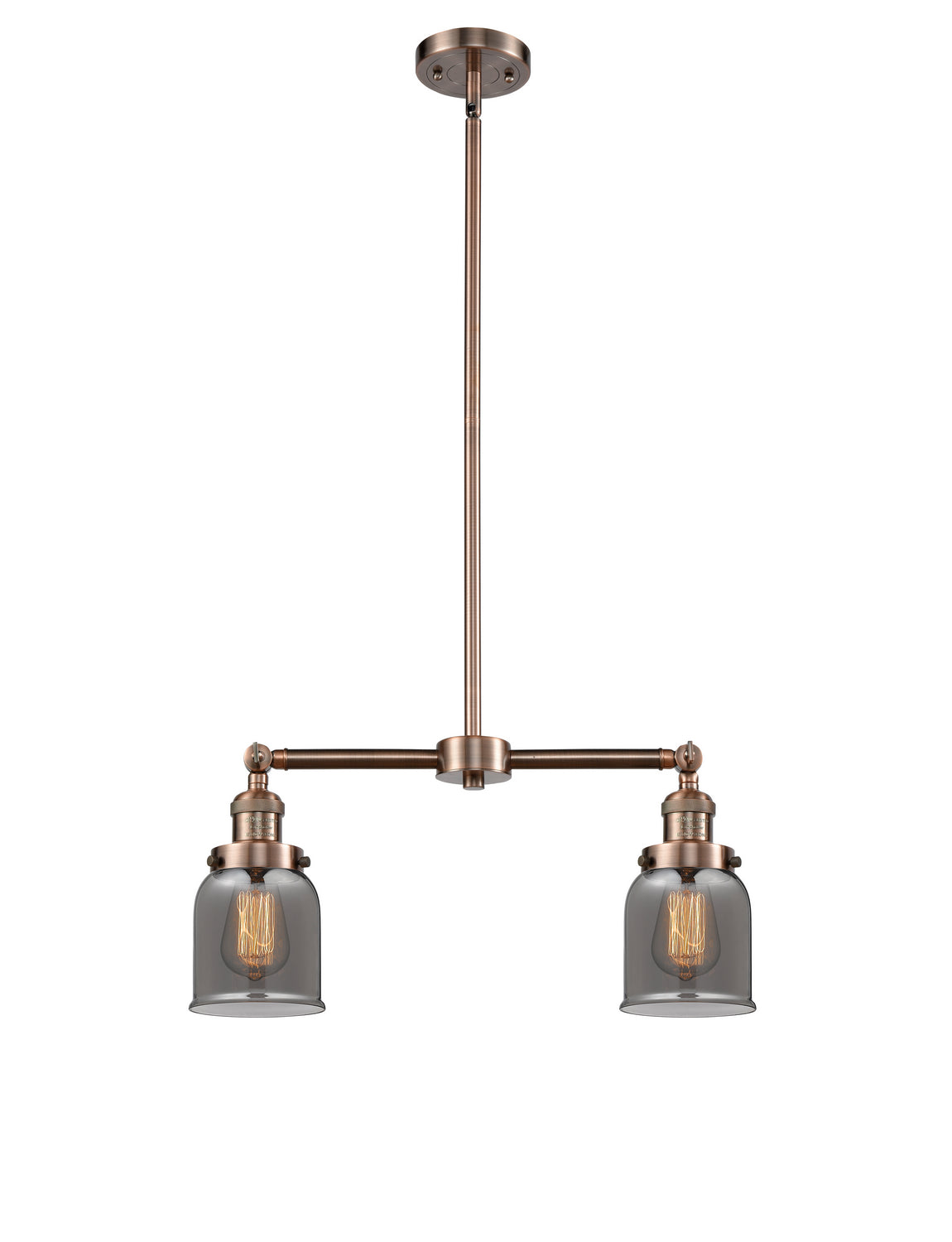 Innovations - 209-AC-G53 - Two Light Island Pendant - Franklin Restoration - Antique Copper