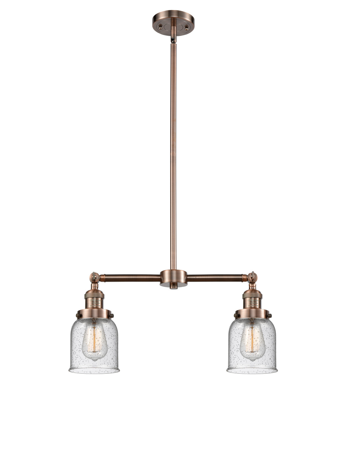 Innovations - 209-AC-G54 - Two Light Island Pendant - Franklin Restoration - Antique Copper