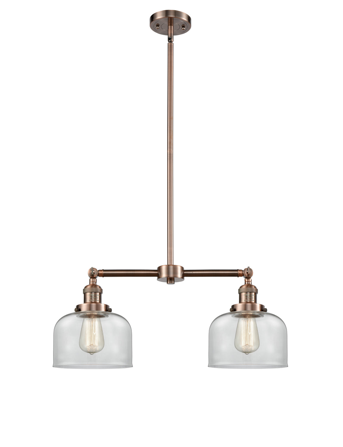 Innovations - 209-AC-G72 - Two Light Island Pendant - Franklin Restoration - Antique Copper