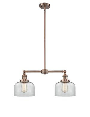 Innovations - 209-AC-G72 - Two Light Island Pendant - Franklin Restoration - Antique Copper