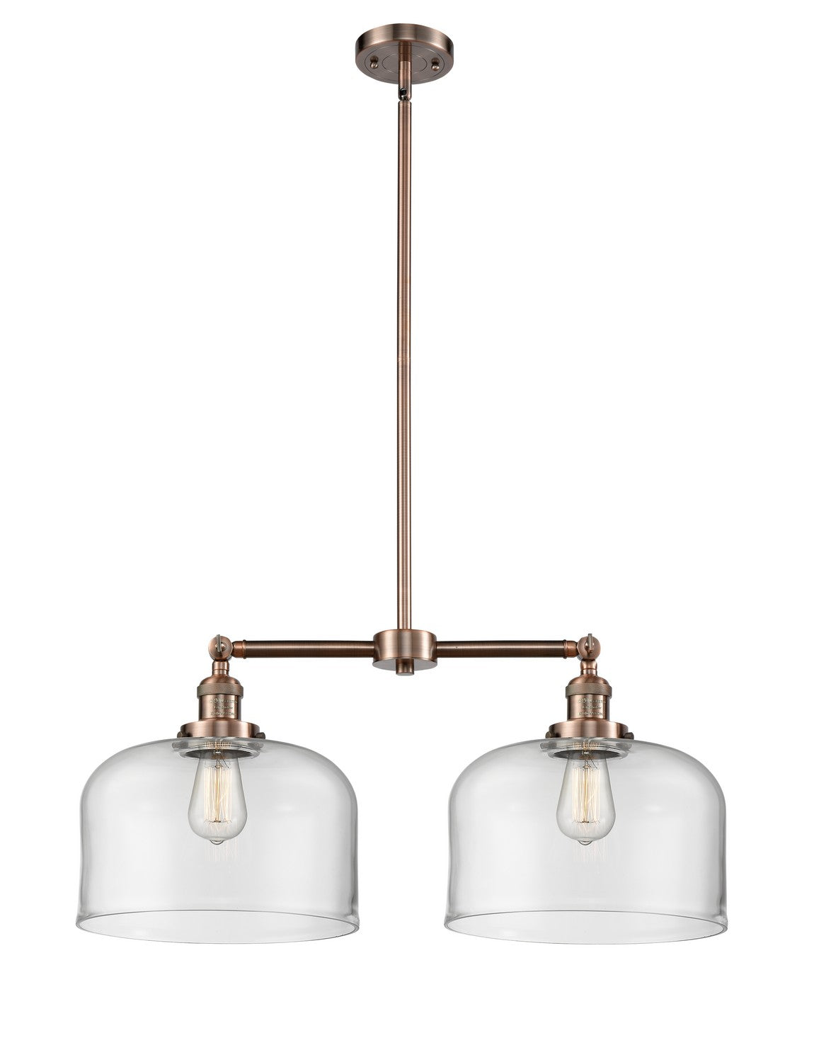 Innovations - 209-AC-G72-L - Two Light Island Pendant - Franklin Restoration - Antique Copper