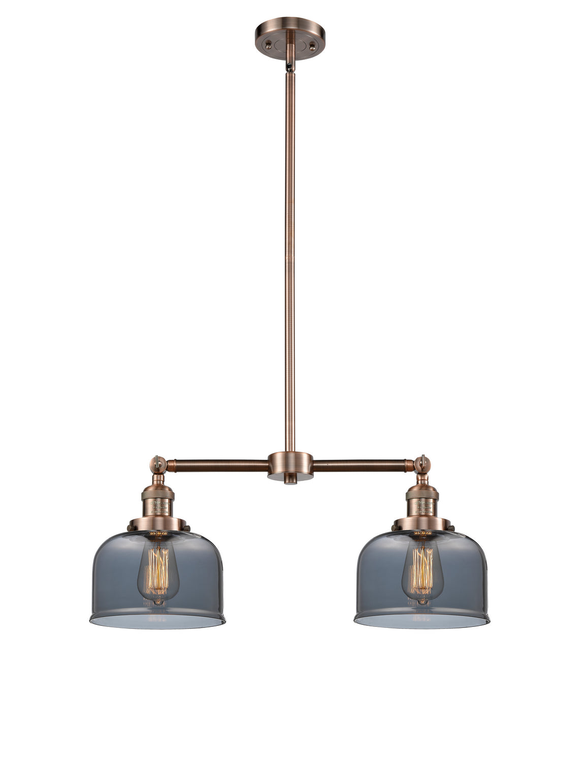 Innovations - 209-AC-G73 - Two Light Island Pendant - Franklin Restoration - Antique Copper