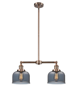 Innovations - 209-AC-G73 - Two Light Island Pendant - Franklin Restoration - Antique Copper