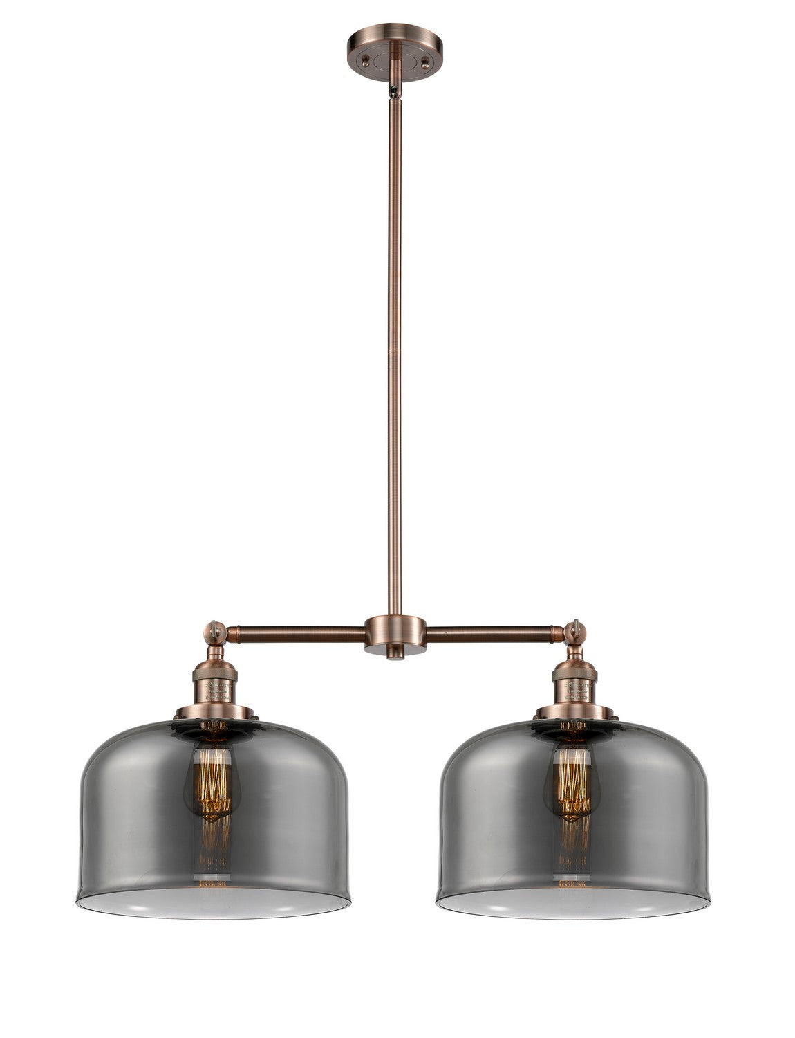 Innovations - 209-AC-G73-L - Two Light Island Pendant - Franklin Restoration - Antique Copper