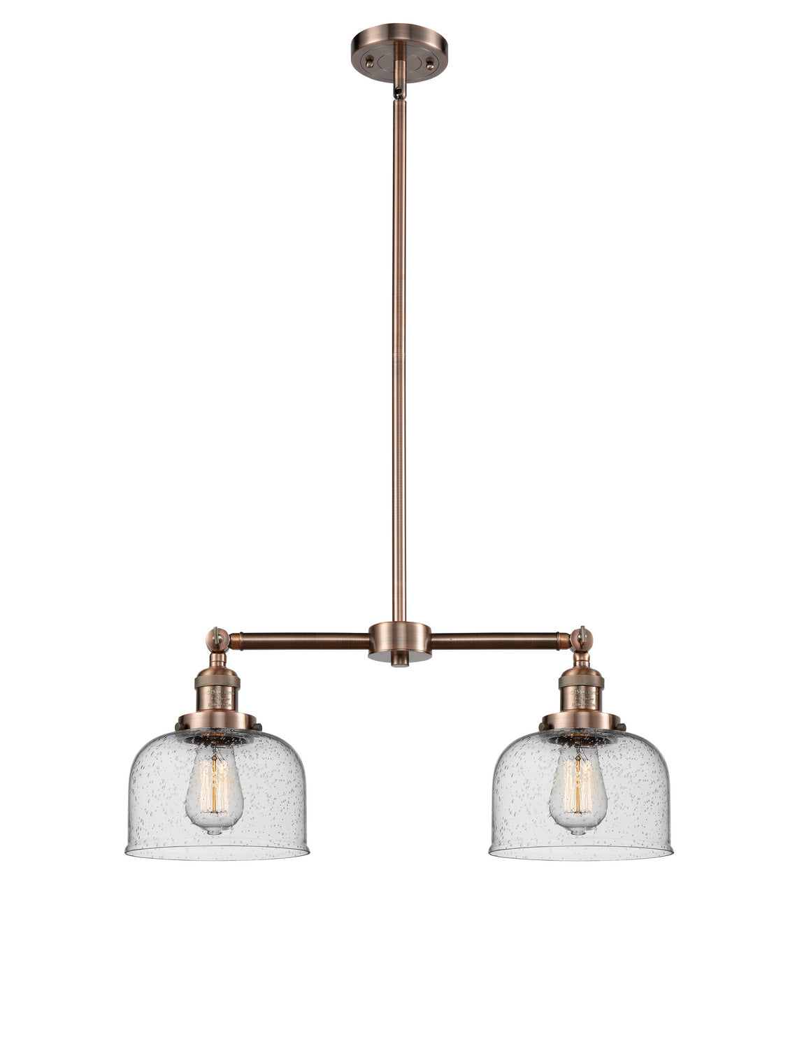 Innovations - 209-AC-G74 - Two Light Island Pendant - Franklin Restoration - Antique Copper