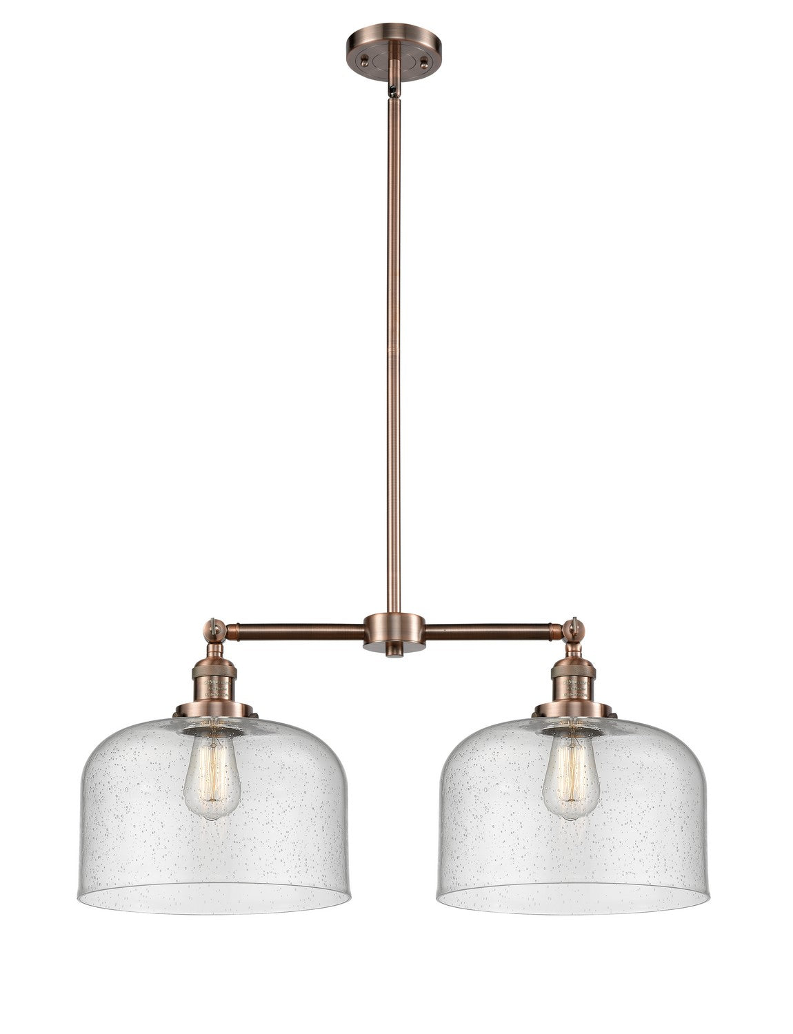 Innovations - 209-AC-G74-L - Two Light Island Pendant - Franklin Restoration - Antique Copper