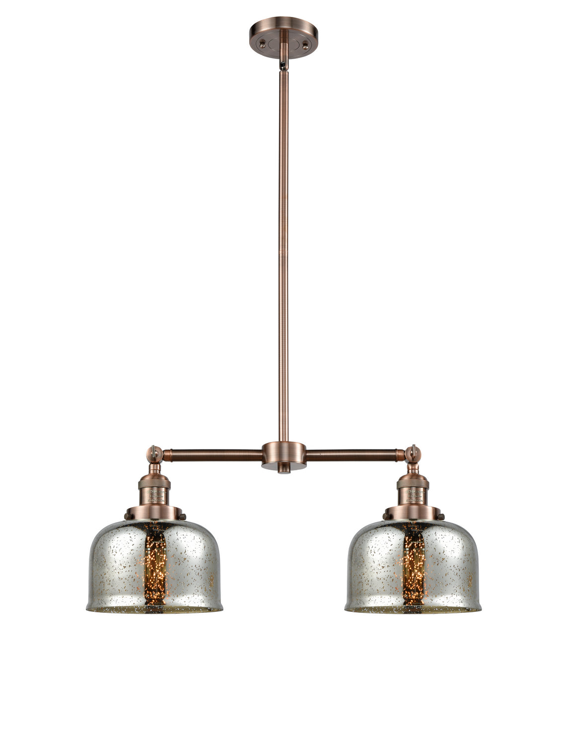 Innovations - 209-AC-G78 - Two Light Island Pendant - Franklin Restoration - Antique Copper