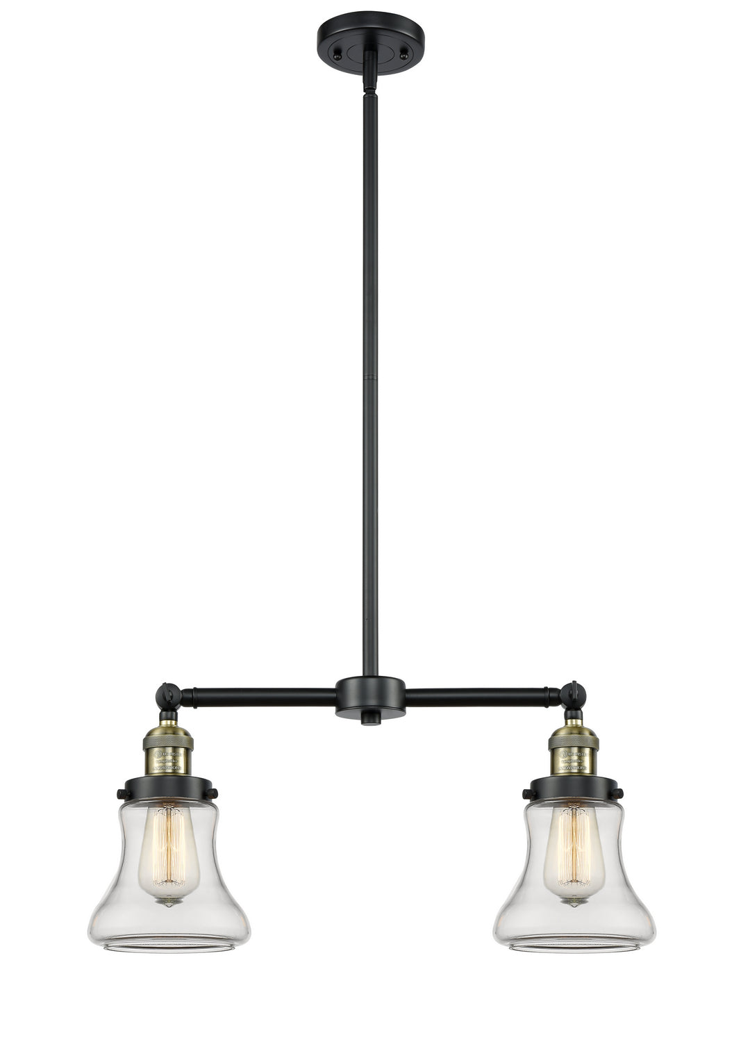 Innovations - 209-BAB-G192 - Two Light Island Pendant - Franklin Restoration - Black Antique Brass