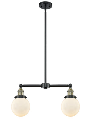 Innovations - 209-BAB-G201-6 - Two Light Island Pendant - Franklin Restoration - Black Antique Brass