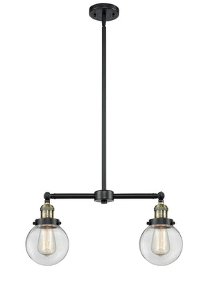 Innovations - 209-BAB-G202-6 - Two Light Island Pendant - Franklin Restoration - Black Antique Brass