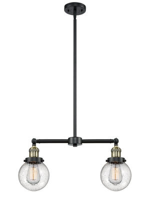 Innovations - 209-BAB-G204-6 - Two Light Island Pendant - Franklin Restoration - Black Antique Brass