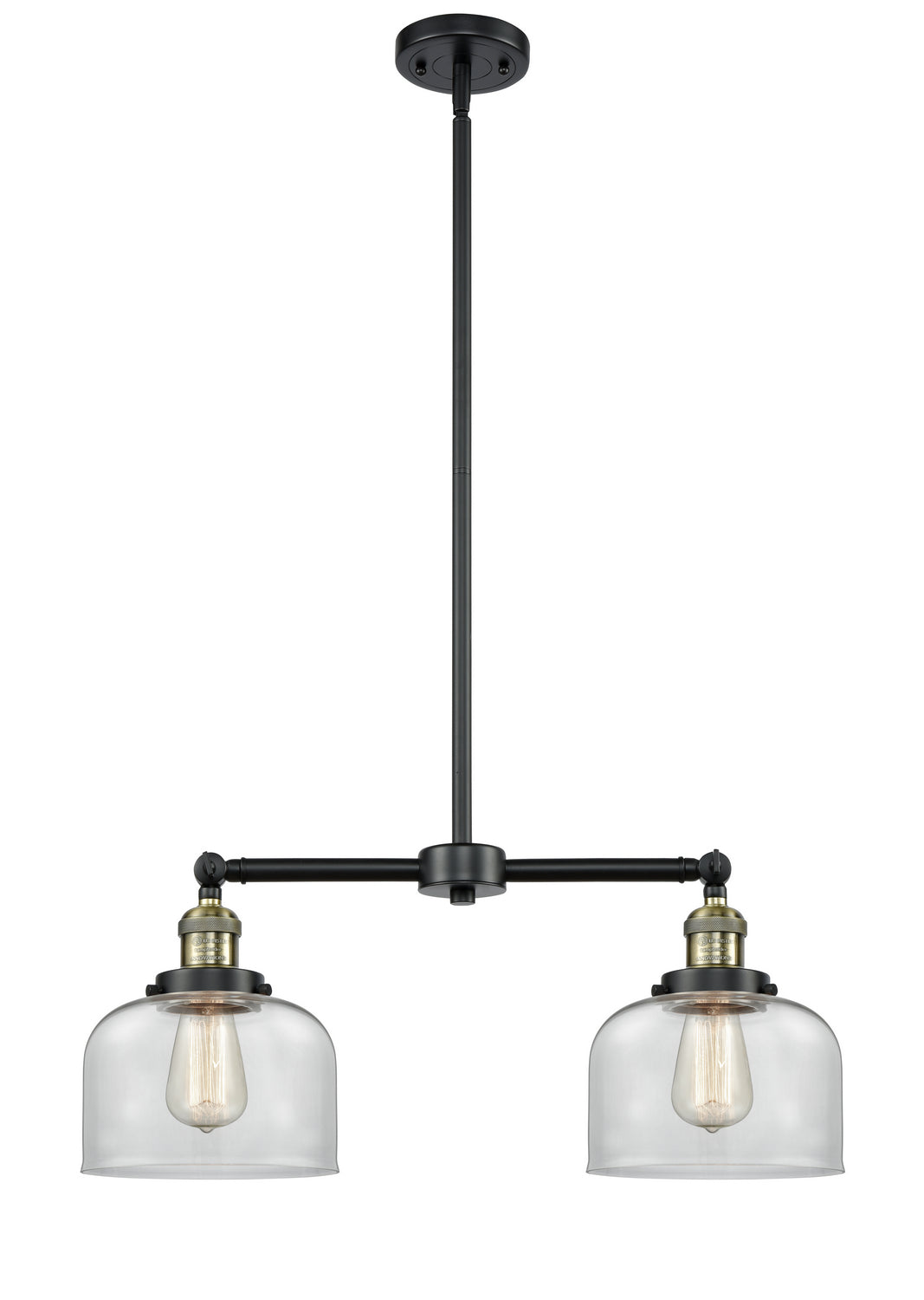 Innovations - 209-BAB-G72 - Two Light Island Pendant - Franklin Restoration - Black Antique Brass