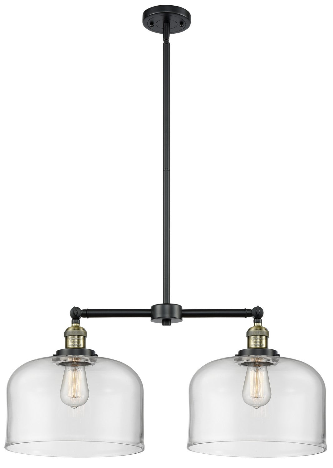 Innovations - 209-BAB-G72-L - Two Light Island Pendant - Franklin Restoration - Black Antique Brass