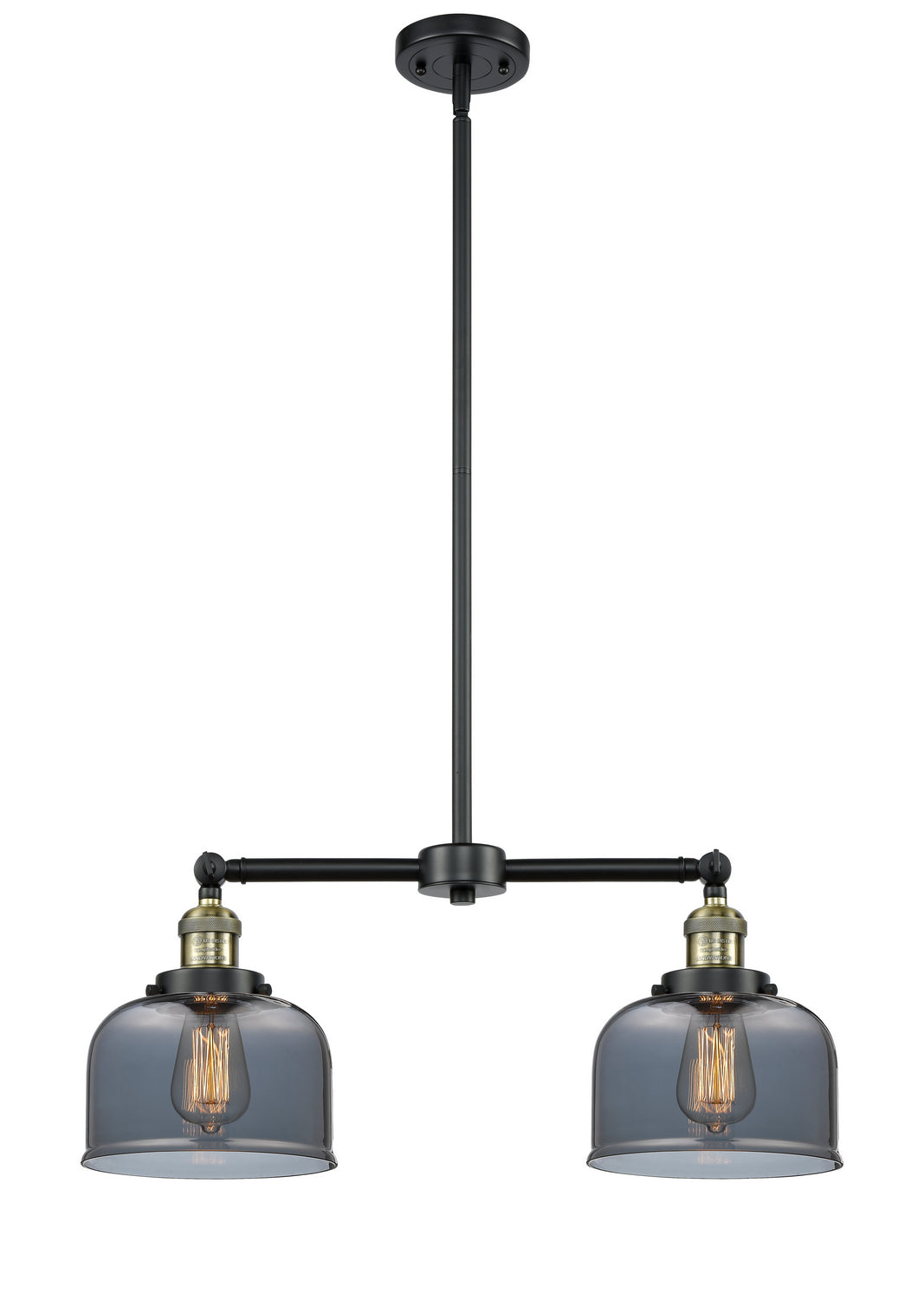 Innovations - 209-BAB-G73 - Two Light Island Pendant - Franklin Restoration - Black Antique Brass