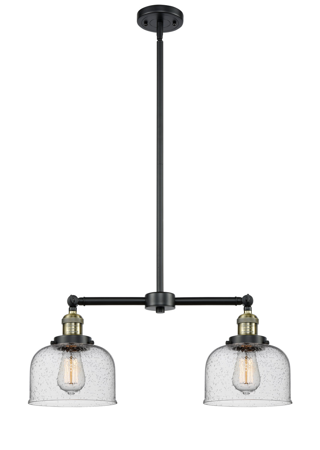 Innovations - 209-BAB-G74 - Two Light Island Pendant - Franklin Restoration - Black Antique Brass