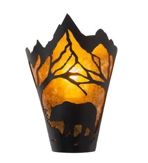 Meyda Tiffany - 212504 - One Light Wall Sconce - Bear At Dawn - Textured Black