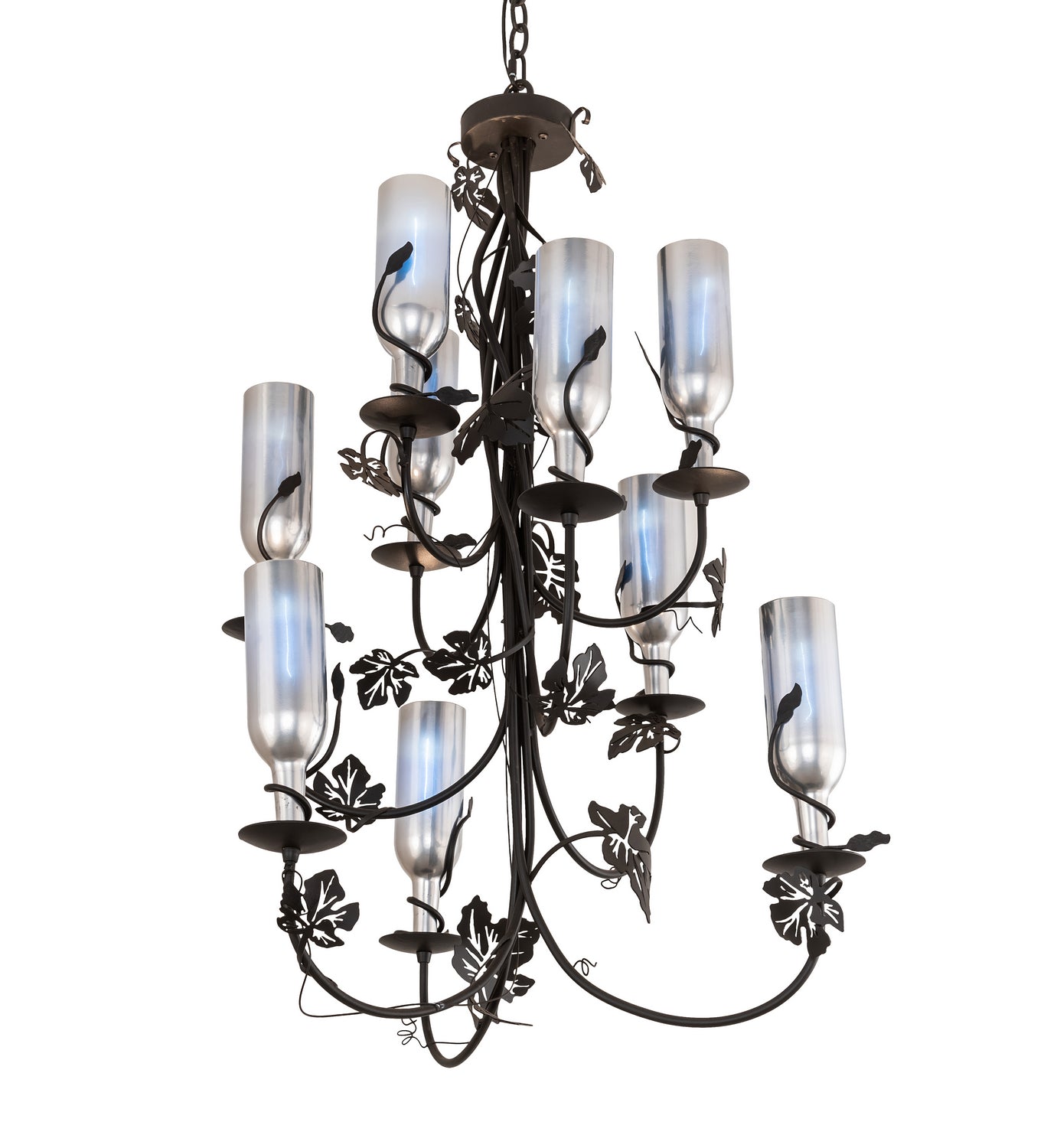 Meyda Tiffany - 212975 - Nine Light Chandelier - Tuscan Vineyard - Black Metal,Chrome