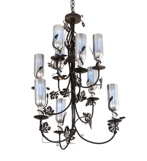 Meyda Tiffany - 212975 - Nine Light Chandelier - Tuscan Vineyard - Black Metal,Chrome