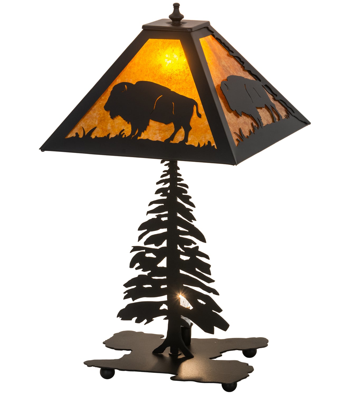 Meyda Tiffany - 214532 - Two Light Table Lamp - Buffalo - Black Metal