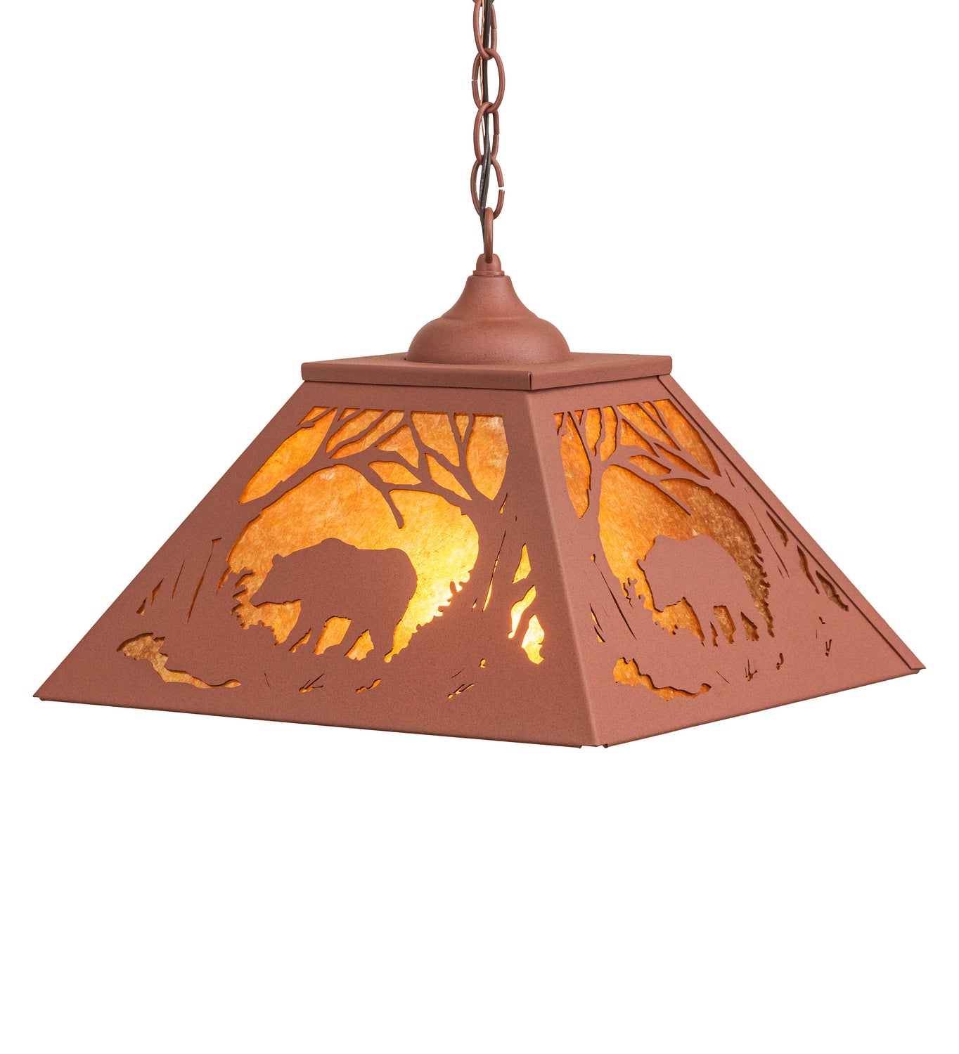 Meyda Tiffany - 37740 - Two Light Pendant - Black Bear - Rust