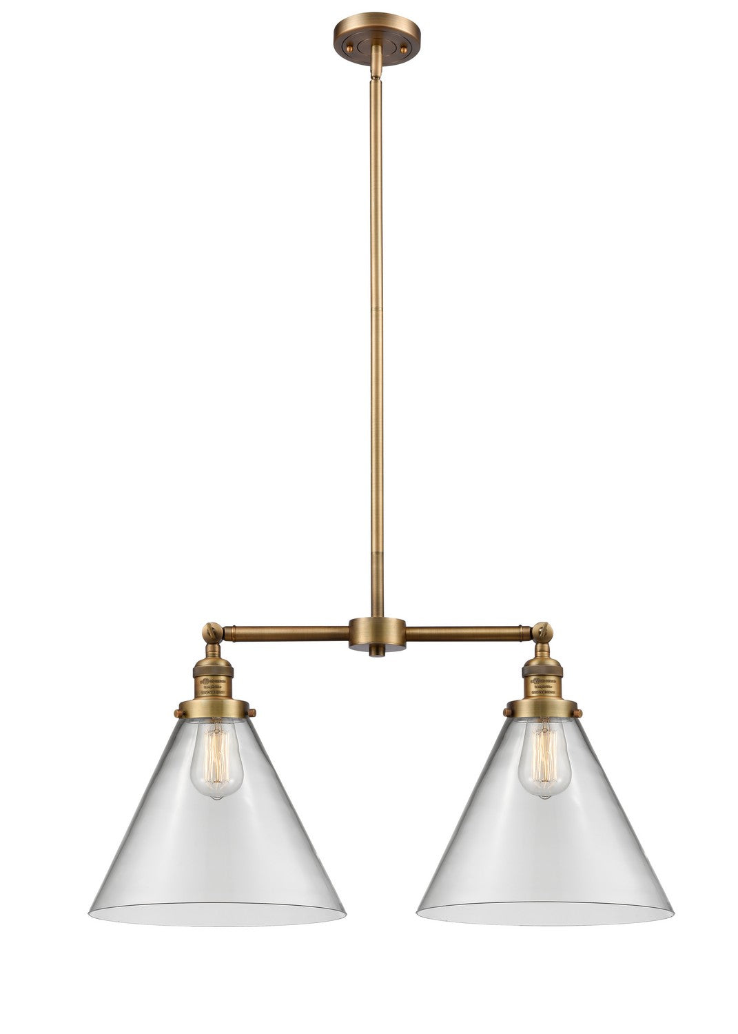 Innovations - 209-BB-G42-L - Two Light Island Pendant - Franklin Restoration - Brushed Brass